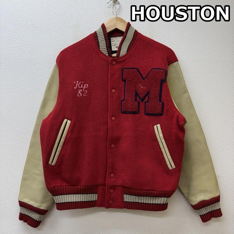 ヒューストン HOUSTON ジャケット、上着 ジャンパー、ブルゾン ウール レザー コンビ スタジャン バーシティ ジャケット サガラ ワッペン 5087 M メンズ USED 古着 中古 50150203