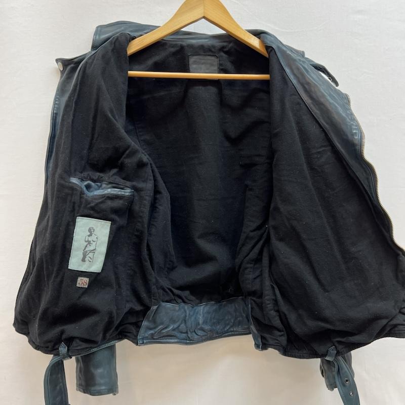 バックラッシュ BACKLASH ジャケット、上着 ライダース × LIST リスト カウハイド レザー ライダースジャケット 38 紺 / ネイビー / navy メンズ USED 古着 中古 50150224