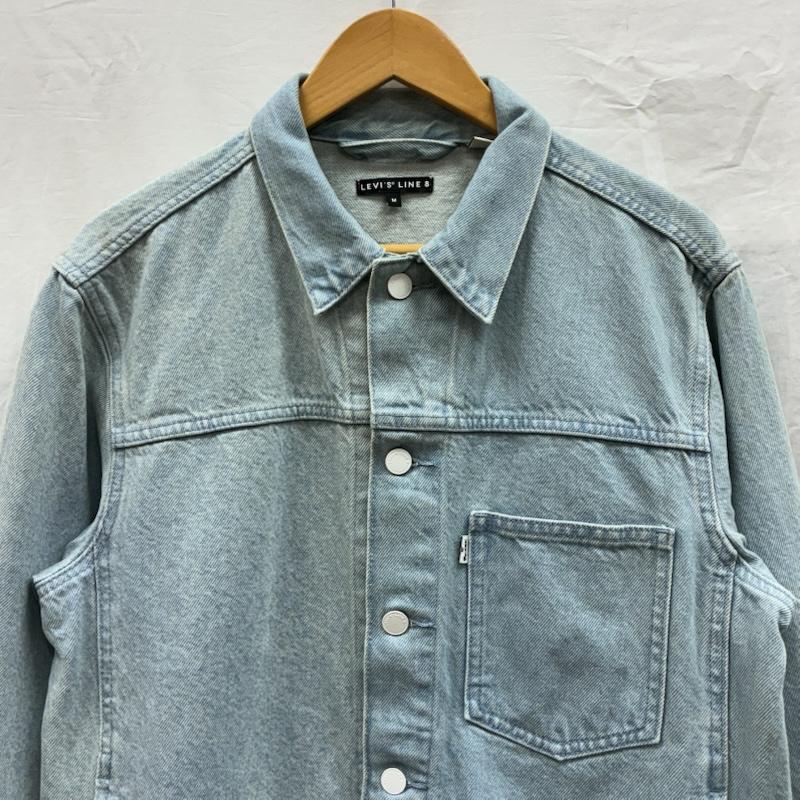 リーバイス Levi s ジャケット、上着 ジャンパー、ブルゾン LINE8 アシンメトリー 切替 トラッカー デニムジャケット M メンズ USED 古着 中古 50150246