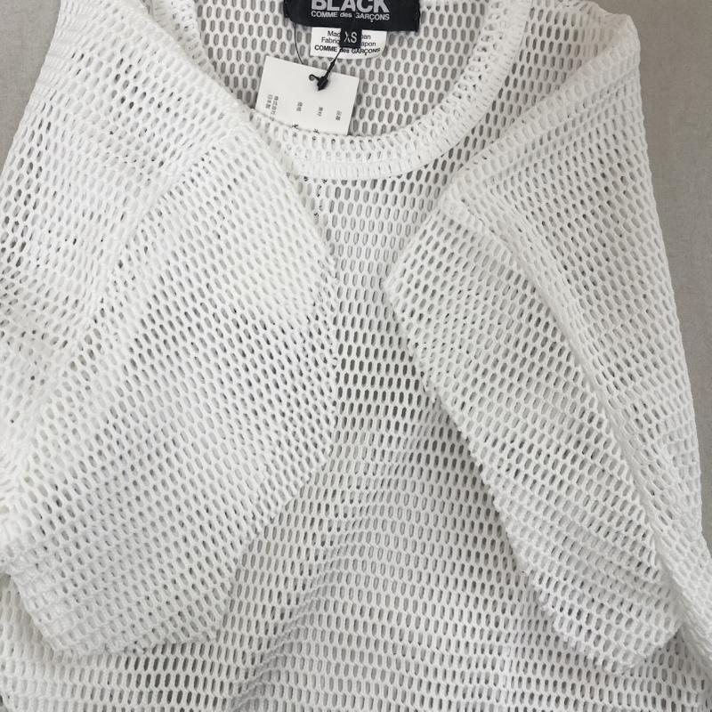 ブラックコムデギャルソン BLACK COMME des GARCONS Tシャツ 半袖 23SS 変形 メッシュ クルーネック Tシャツ 1K-T002 XS 白 / ホワイト / white メンズ USED 古着 中古 50150267