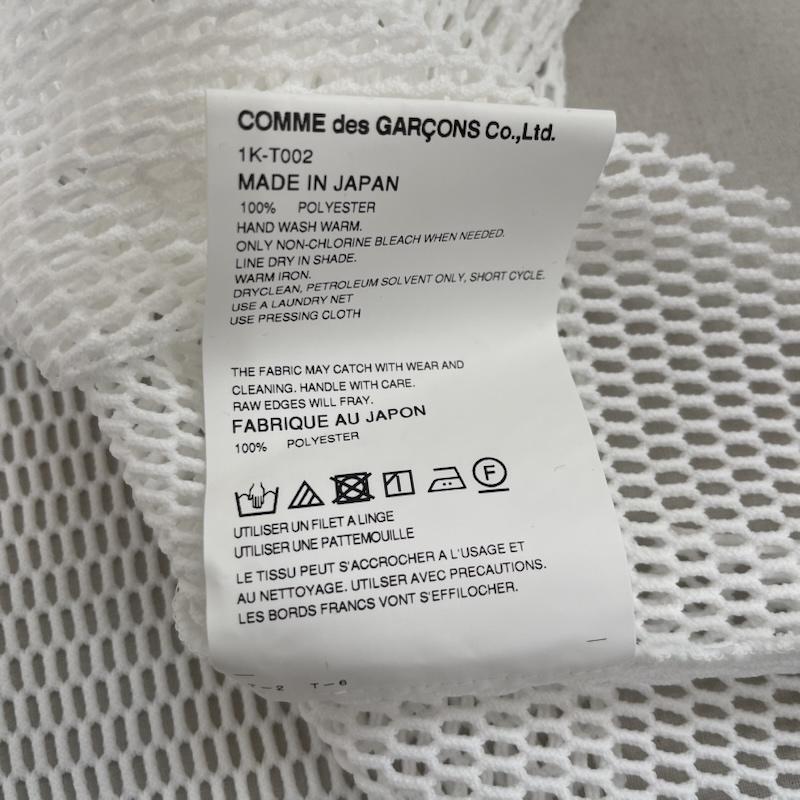 ブラックコムデギャルソン BLACK COMME des GARCONS Tシャツ 半袖 23SS 変形 メッシュ クルーネック Tシャツ 1K-T002 XS 白 / ホワイト / white メンズ USED 古着 中古 50150267