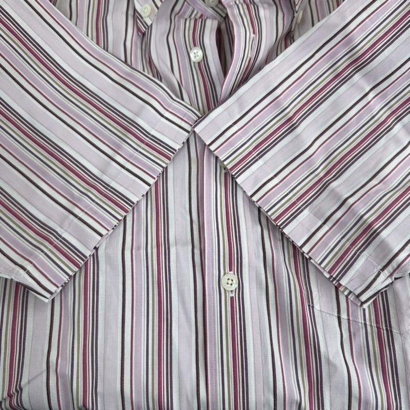 バーバリーロンドン Burberry London シャツ、ブラウス 半袖 ロゴ 刺繍 ストライプ ボタンダウン シャツ M 桃 / ピンク / pink メンズ USED 古着 中古 50150272