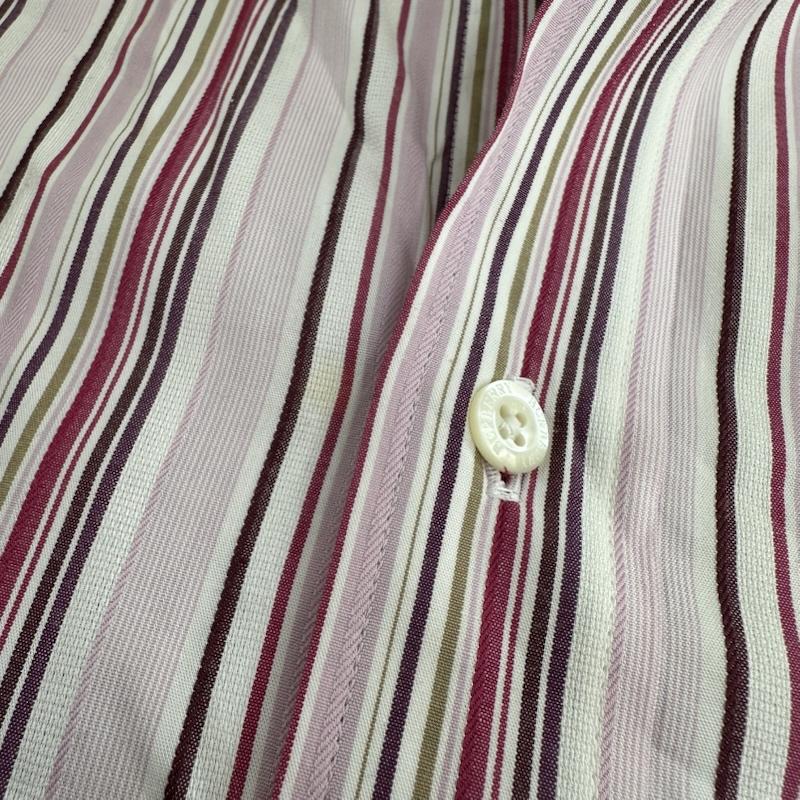 バーバリーロンドン Burberry London シャツ、ブラウス 半袖 ロゴ 刺繍 ストライプ ボタンダウン シャツ M 桃 / ピンク / pink メンズ USED 古着 中古 50150272