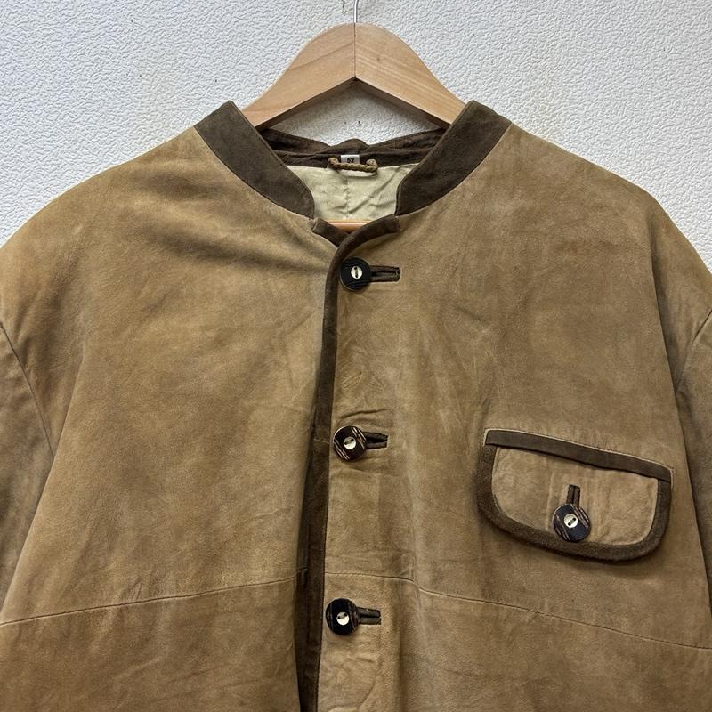 古着 USED ジャケット、上着 レザージャケット ヌバック レザー チロリアン ジャケット エルボーパッチ ビッグサイズ 52 メンズ USED 古着 中古 50150293