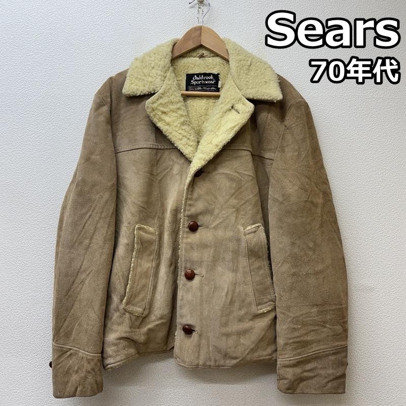 シアーズ SEARS ジャケット、上着 レザージャケット 70年代 ビンテージ スエードレザー 裏ボア ランチ ジャケット くるみボタン 70s VINTAGE 40 メンズ USED 古着 中古 50150294