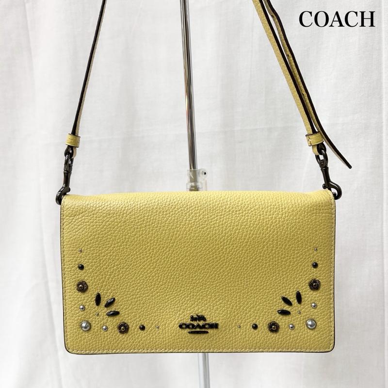 コーチ COACH ショルダーバッグ ショルダーバッグ ショルダーウォレットバッグ 花 ビーズ イエロー - 黄 / イエロー / yellow レディース USED 古着 中古 50150327