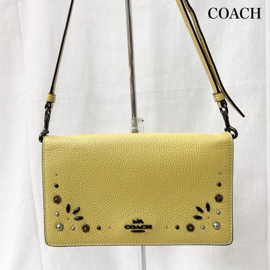コーチ COACH ショルダーバッグ ショルダーバッグ ショルダーウォレットバッグ 花 ビーズ イエロー - 黄 / イエロー / yellow レディース USED 古着 中古 50150327
