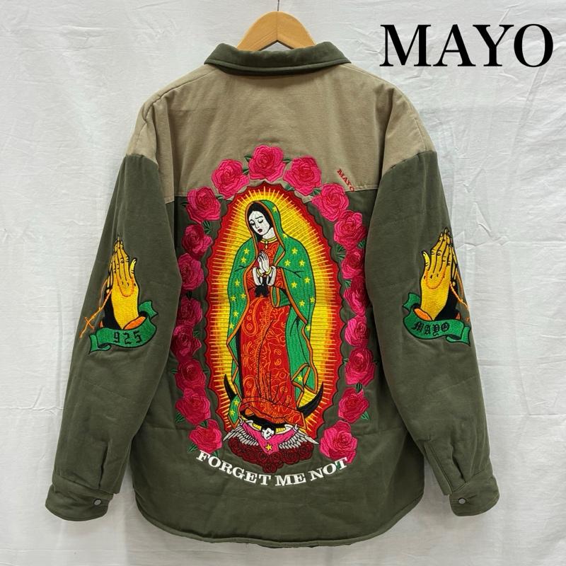 古着 USED ジャケット、上着 ジャンパー、ブルゾン MAYO メイヨー Embroidery Maria Shirt Jacket 22MY-SHJK2201 L ロゴ、文字 X 刺繍 メンズ USED 古着 中古 50150356