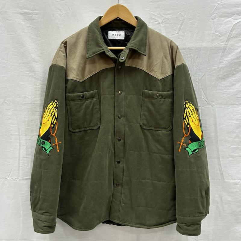 古着 USED ジャケット、上着 ジャンパー、ブルゾン MAYO メイヨー Embroidery Maria Shirt Jacket 22MY-SHJK2201 L ロゴ、文字 X 刺繍 メンズ USED 古着 中古 50150356