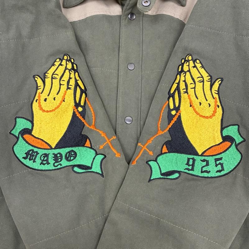 古着 USED ジャケット、上着 ジャンパー、ブルゾン MAYO メイヨー Embroidery Maria Shirt Jacket 22MY-SHJK2201 L ロゴ、文字 X 刺繍 メンズ USED 古着 中古 50150356