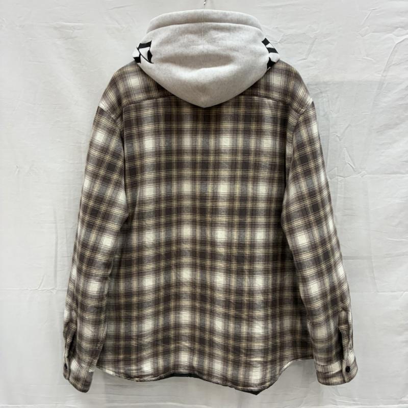シュプリーム Supreme パーカー 長袖 21AW Hooded Flannel Zip Up Shirt ジップアップ パーカー チェック シャツ L チェック X ロゴ、文字 X 刺繍 メンズ USED 古着 中古 50150359