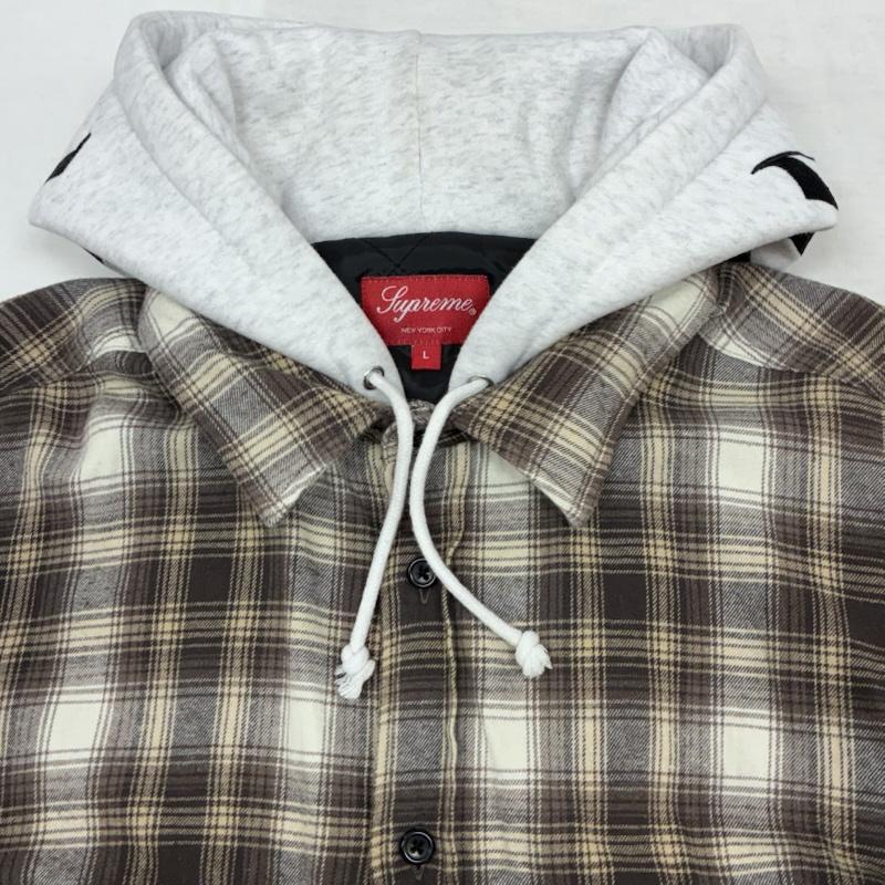 シュプリーム Supreme パーカー 長袖 21AW Hooded Flannel Zip Up Shirt ジップアップ パーカー チェック シャツ L チェック X ロゴ、文字 X 刺繍 メンズ USED 古着 中古 50150359