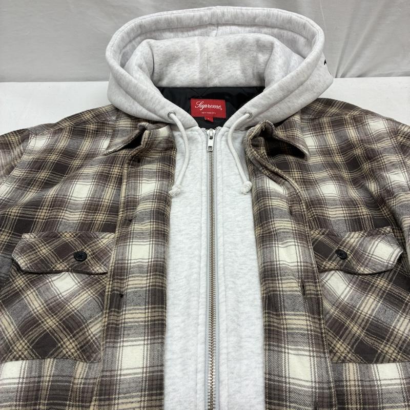 シュプリーム Supreme パーカー 長袖 21AW Hooded Flannel Zip Up Shirt ジップアップ パーカー チェック シャツ L チェック X ロゴ、文字 X 刺繍 メンズ USED 古着 中古 50150359