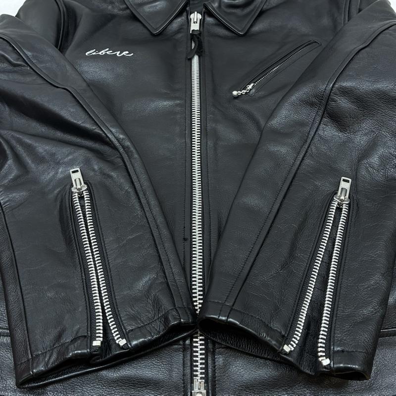 古着 USED ジャケット、上着 レザージャケット LIBERE リべーレ STANDARD LEATHER SINGLE RIDER JACKET シングル レザージャケット 2 ロゴ、文字 X 刺繍 黒 / ブラック / black メンズ USED 古着 中古 50150361