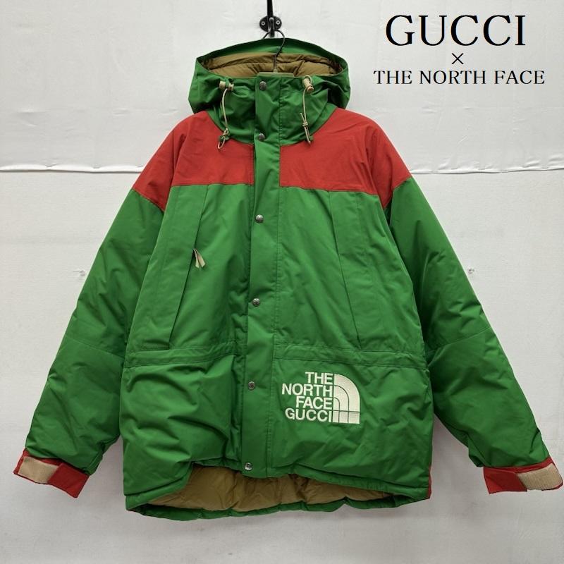 グッチ GUCCI ジャケット、上着 ダウンジャケット THE NORTH FACE マウンテンガイド ダウン ジャケット 663758 XLX45 XL 緑 / グリーン / green X 赤 / レッド / red メンズ USED 古着 中古 50150372