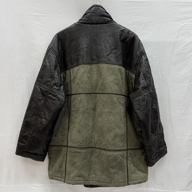古着 USED ジャケット、上着 レザージャケット Roman Rominas スムース ヌバック レザー 切替し スタンドカラー ミドル丈 コート L メンズ USED 古着 中古 50150373