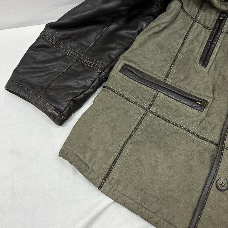 古着 USED ジャケット、上着 レザージャケット Roman Rominas スムース ヌバック レザー 切替し スタンドカラー ミドル丈 コート L メンズ USED 古着 中古 50150373