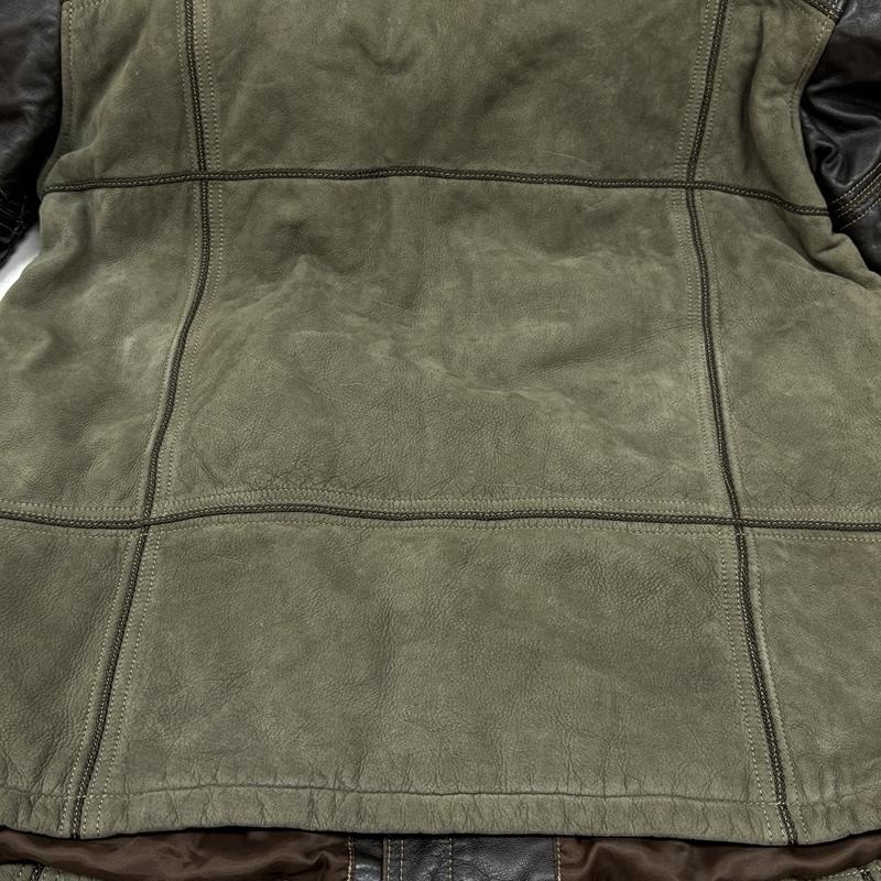 古着 USED ジャケット、上着 レザージャケット Roman Rominas スムース ヌバック レザー 切替し スタンドカラー ミドル丈 コート L メンズ USED 古着 中古 50150373