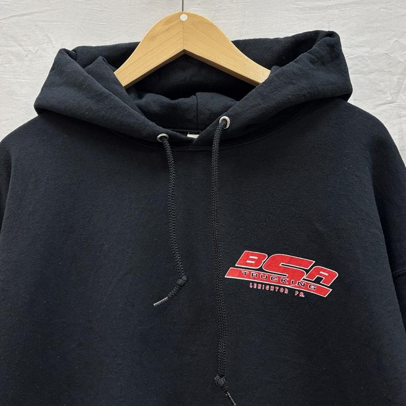 ジャージーズ JERZEES パーカー 長袖 2000年代 BSA TRUCKING ロゴ プリント プルオーバー フーディ スウェット パーカー 00s XL 黒 / ブラック / black メンズ USED 古着 中古 50150388