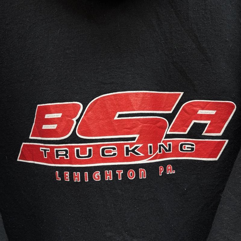 ジャージーズ JERZEES パーカー 長袖 2000年代 BSA TRUCKING ロゴ プリント プルオーバー フーディ スウェット パーカー 00s XL 黒 / ブラック / black メンズ USED 古着 中古 50150388