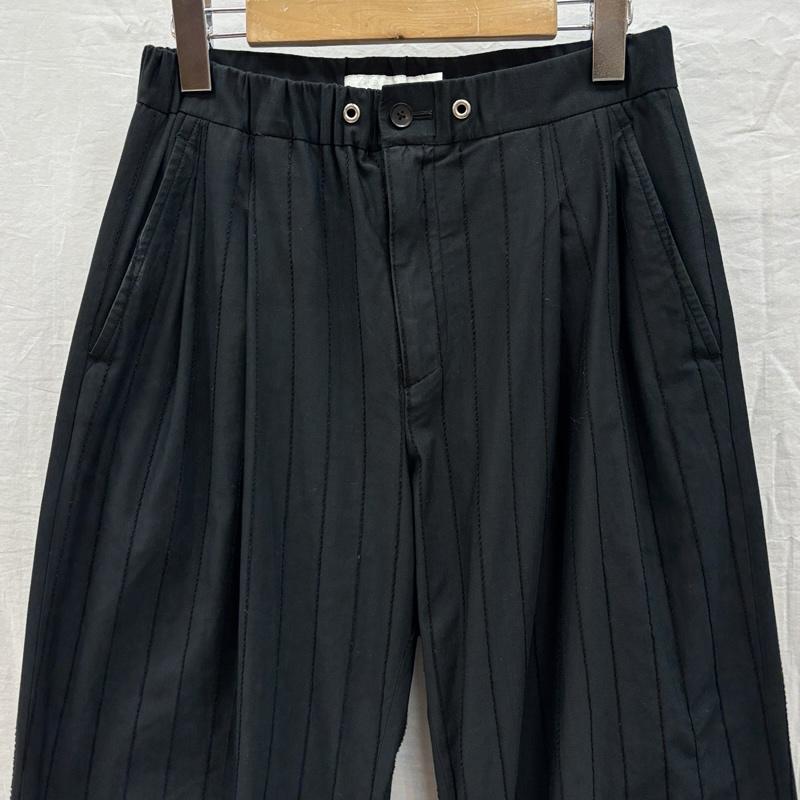 古着 USED ボトムス ボトムス KANEMASA PHIL カネマサフィル 24SS ストライプ タイプライター イージー パンツ S ストライプ 黒 / ブラック / black メンズ USED 古着 中古 50150394