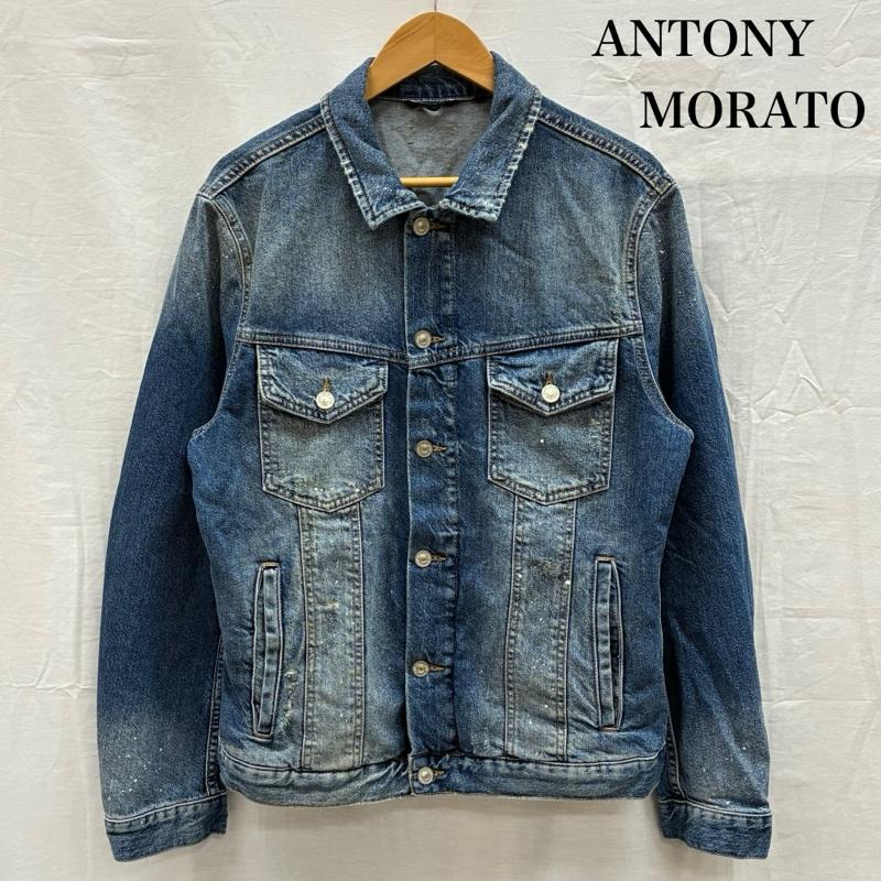 アントニーモラート ANTONY MORATO ジャケット、上着 ジャンパー、ブルゾン クラッシュ ダメージ デニムジャケット 48 ダメージ加工 インディゴ / インディゴ / Indigo メンズ USED 古着 中古 50150396