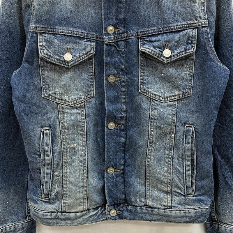 アントニーモラート ANTONY MORATO ジャケット、上着 ジャンパー、ブルゾン クラッシュ ダメージ デニムジャケット 48 ダメージ加工 インディゴ / インディゴ / Indigo メンズ USED 古着 中古 50150396
