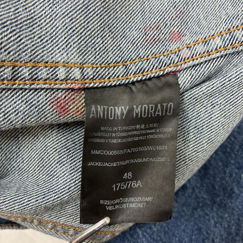 アントニーモラート ANTONY MORATO ジャケット、上着 ジャンパー、ブルゾン クラッシュ ダメージ デニムジャケット 48 ダメージ加工 インディゴ / インディゴ / Indigo メンズ USED 古着 中古 50150396