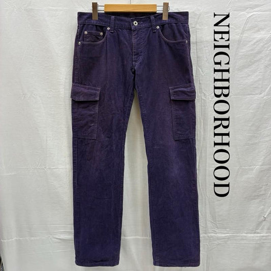 ネイバーフッド NEIGHBORHOOD パンツ ワークパンツ、ペインターパンツ 00s DCNH-10 サンダーステッチ コーデユロイ カーゴパンツ オールド アーカイブ L 紫 / パープル / purple メンズ USED 古着 中古 50150400