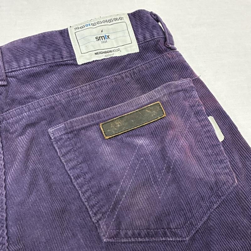 ネイバーフッド NEIGHBORHOOD パンツ ワークパンツ、ペインターパンツ 00s DCNH-10 サンダーステッチ コーデユロイ カーゴパンツ オールド アーカイブ L 紫 / パープル / purple メンズ USED 古着 中古 50150400