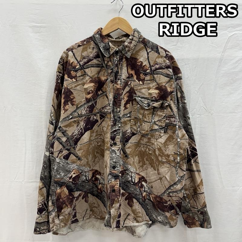 古着 USED シャツ、ブラウス 長袖 OUTFITTERS RIDGE リアルツリーカモフラ 迷彩柄 ボタンダウン シャツ ビッグサイズ XL カモフラージュ柄・迷彩 メンズ USED 古着 中古 50150401