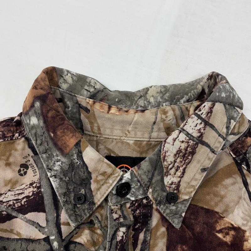 古着 USED シャツ、ブラウス 長袖 OUTFITTERS RIDGE リアルツリーカモフラ 迷彩柄 ボタンダウン シャツ ビッグサイズ XL カモフラージュ柄・迷彩 メンズ USED 古着 中古 50150401