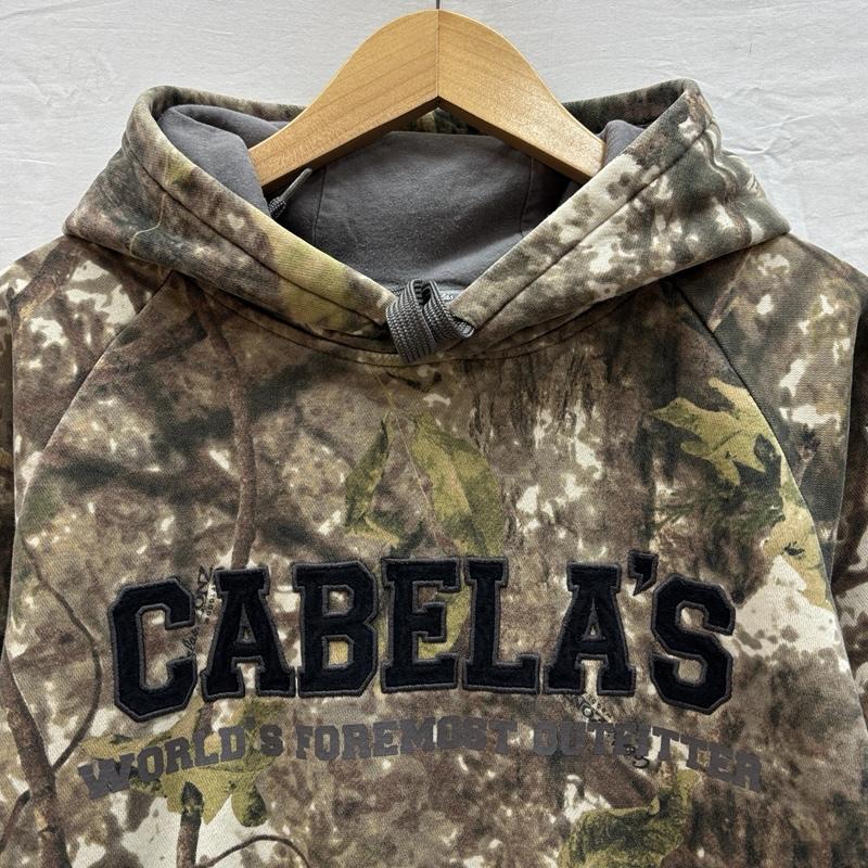 古着 USED パーカー 長袖 Cabelas カベラス リアルツリーカモフラ 迷彩柄 ロゴ プルオーバー フーディ パーカー M カモフラージュ柄・迷彩 メンズ USED 古着 中古 50150407