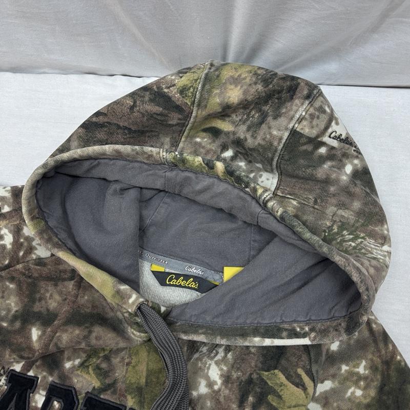 古着 USED パーカー 長袖 Cabelas カベラス リアルツリーカモフラ 迷彩柄 ロゴ プルオーバー フーディ パーカー M カモフラージュ柄・迷彩 メンズ USED 古着 中古 50150407