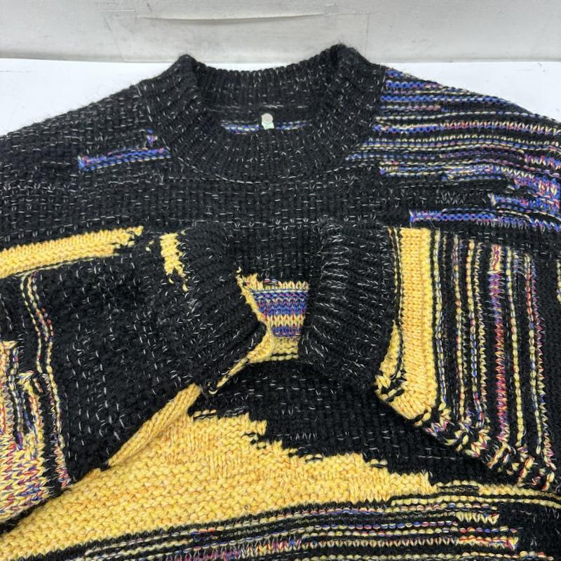 オーエーエムシー OAMC ニット、セーター 長袖 STATIC Crewneck 総柄 クルーネック ニット OAMT751067 S マルチカラー / マルチカラー / multicolor メンズ USED 古着 中古 50150411
