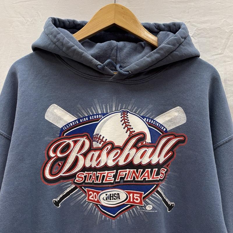 ギルダン GILDAN パーカー 長袖 Baseball STATE FINAL 2015 ロゴ プリント プルオーバー フーディ スウェット パーカー L メンズ USED 古着 中古 50150427
