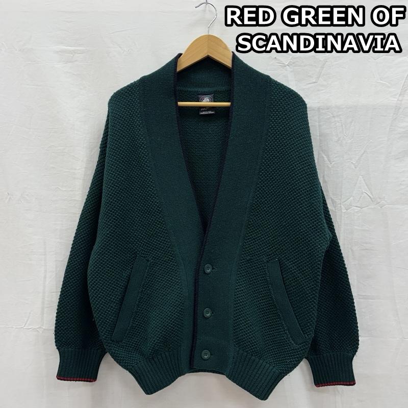 古着 USED カーディガン 長袖 RED GREEN OF SCANDINAVIA デンマーク製 ウール ニット カーディガン - 緑 / グリーン / green メンズ USED 古着 中古 50150429