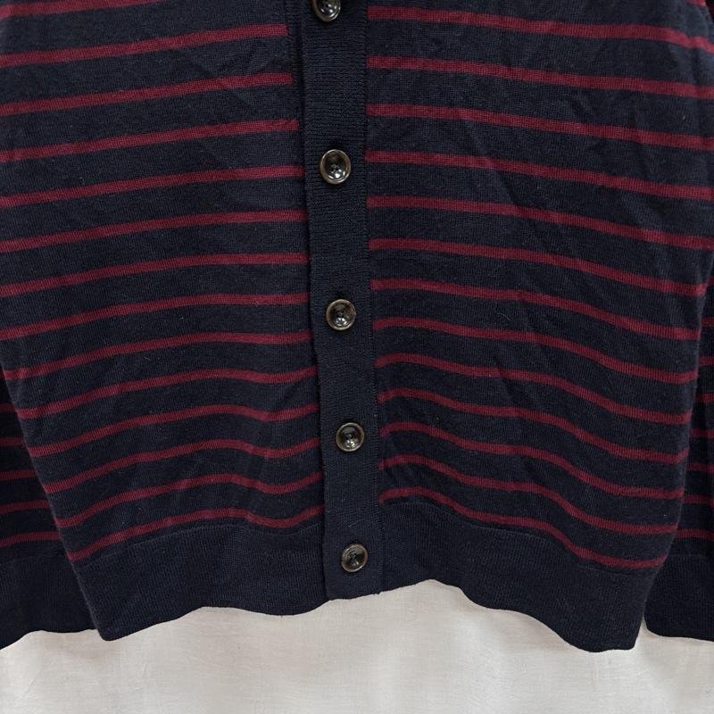 ブルックス ブラザーズ BROOKS BROTHERS カーディガン 長袖 ボーダー柄 メリノウール ニット ショールカラー カーディガン M 紺 / ネイビー / navy X 赤 / レッド / red メンズ USED 古着 中古 50150430