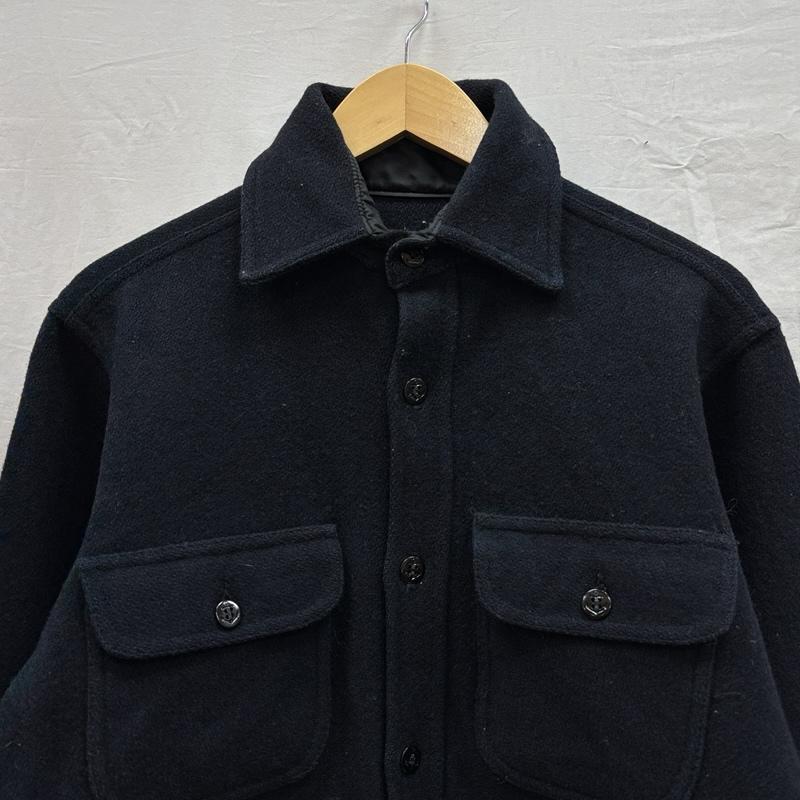 ジョンソン JOHNSON シャツ、ブラウス 長袖 USA製 チェック切替し ウール CPO シャツ S5PATCH S 紺 / ネイビー / navy メンズ USED 古着 中古 50150431