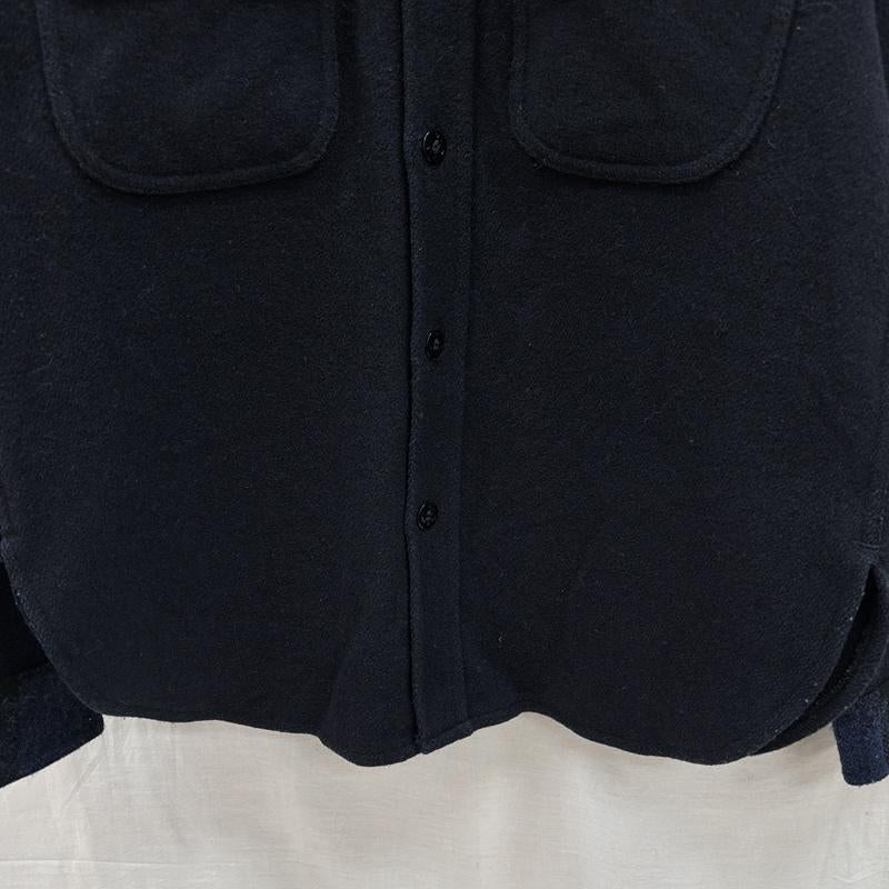 ジョンソン JOHNSON シャツ、ブラウス 長袖 USA製 チェック切替し ウール CPO シャツ S5PATCH S 紺 / ネイビー / navy メンズ USED 古着 中古 50150431