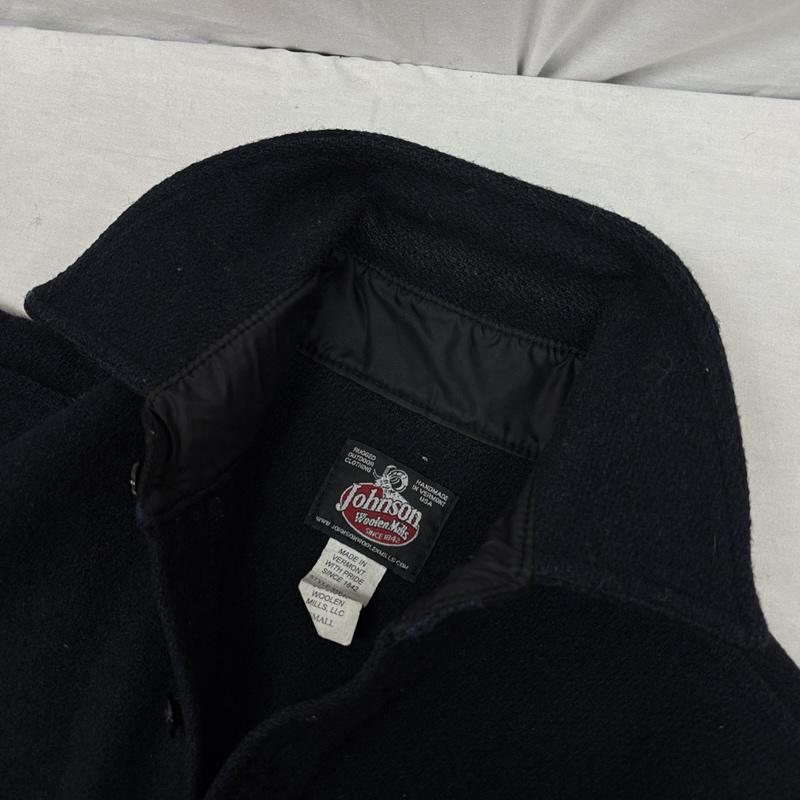 ジョンソン JOHNSON シャツ、ブラウス 長袖 USA製 チェック切替し ウール CPO シャツ S5PATCH S 紺 / ネイビー / navy メンズ USED 古着 中古 50150431