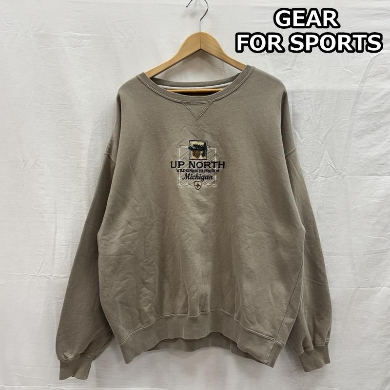 古着 USED トレーナー 長袖 GEAR FOR SPORTS UP NORTH MICHIGAN ロゴ オーバーサイズ スウェット トレーナー 前V L メンズ USED 古着 中古 50150434