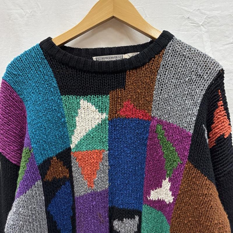 古着 USED ニット、セーター 長袖 CONCRETE 90年代 ビンテージ 香港製 幾何学模様 クルーネック ニット セーター 90s VINTAGE L メンズ USED 古着 中古 50150436