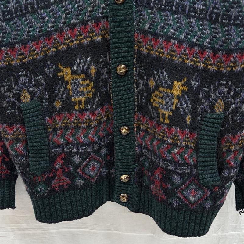 古着 USED カーディガン 長袖 Brouwers イタリア製 総柄 ニット カーディガン くるみボタン 52 メンズ USED 古着 中古 50150440