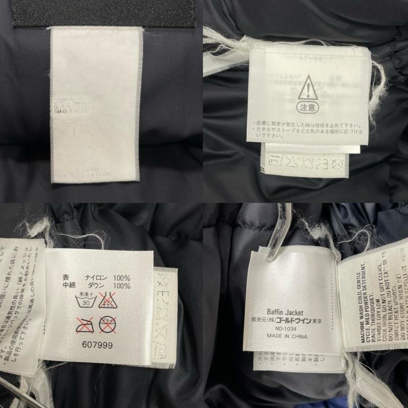 ザノースフェイス THE NORTH FACE ジャケット、上着 ジャンパー、ブルゾン ダウン ジャケット 2トーン ロゴ 刺繍 XL ロゴ、文字 X 刺繍 紺 / ネイビー / navy X 黒 / ブラック / black メンズ USED 古着 中古 50150443