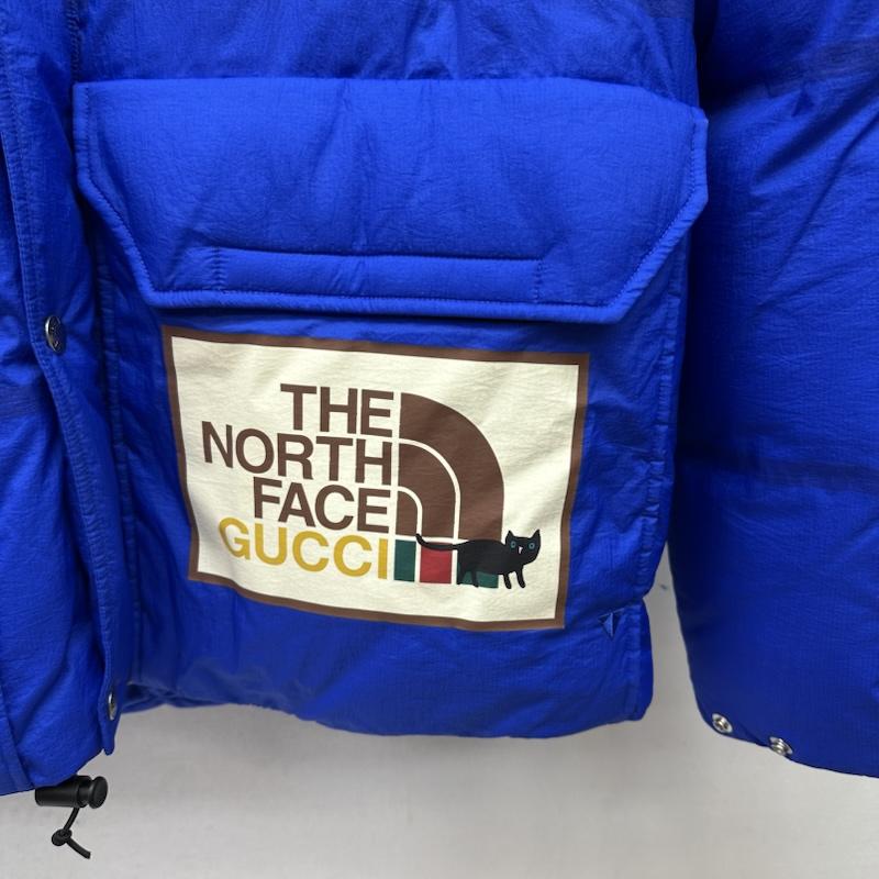 グッチ GUCCI ジャケット、上着 ダウンジャケット 21AW THE NORTH FACE 663753 XAACW ダブル ロゴ プリント ダウン ジャケット M 青 / ブルー / blue メンズ USED 古着 中古 50150444