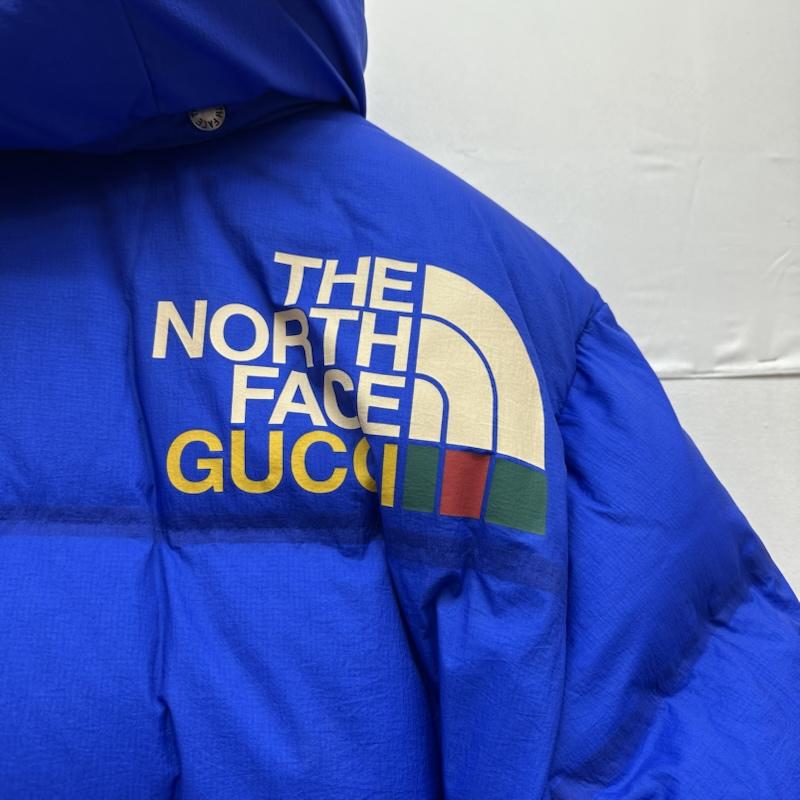 グッチ GUCCI ジャケット、上着 ダウンジャケット 21AW THE NORTH FACE 663753 XAACW ダブル ロゴ プリント ダウン ジャケット M 青 / ブルー / blue メンズ USED 古着 中古 50150444