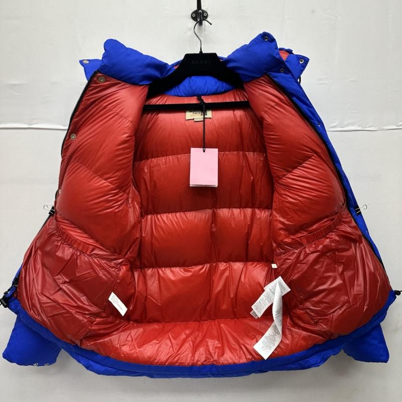 グッチ GUCCI ジャケット、上着 ダウンジャケット 21AW THE NORTH FACE 663753 XAACW ダブル ロゴ プリント ダウン ジャケット M 青 / ブルー / blue メンズ USED 古着 中古 50150444