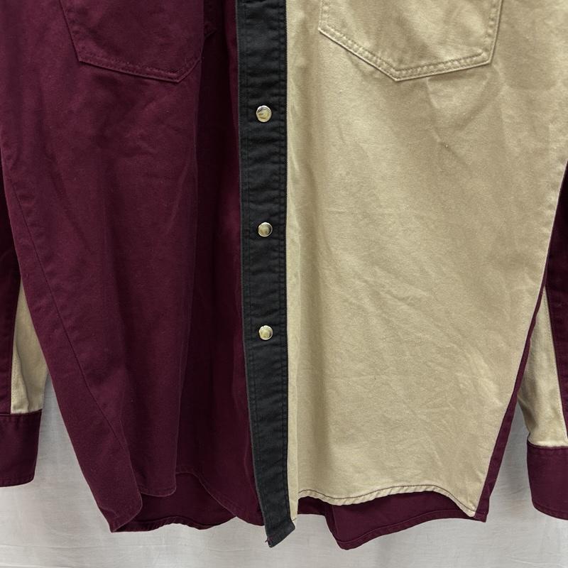 ラングラー Wrangler シャツ、ブラウス 長袖 パネル切替し クレイジーパターン チロリアンテープ ヨーク シャツ S メンズ USED 古着 中古 50150446