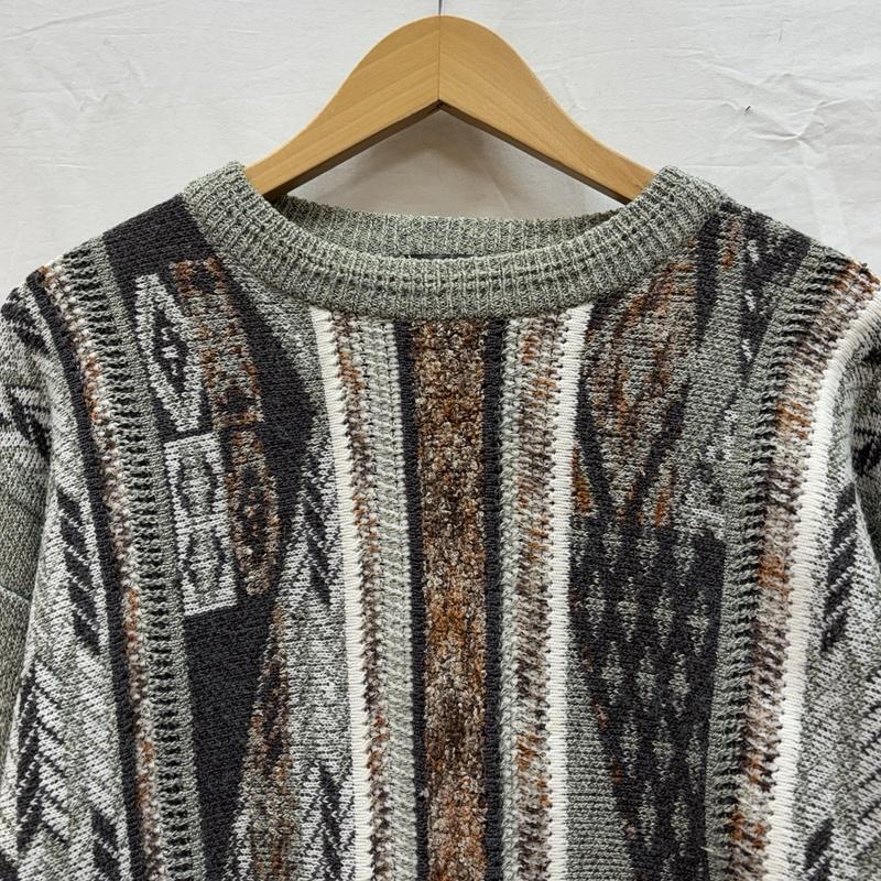 古着 USED ニット、セーター 長袖 BICOLMAN 90年代 ビンテージ 幾何学模様 クルーネック ニット セーター 90s VINTAGE - メンズ USED 古着 中古 50150452